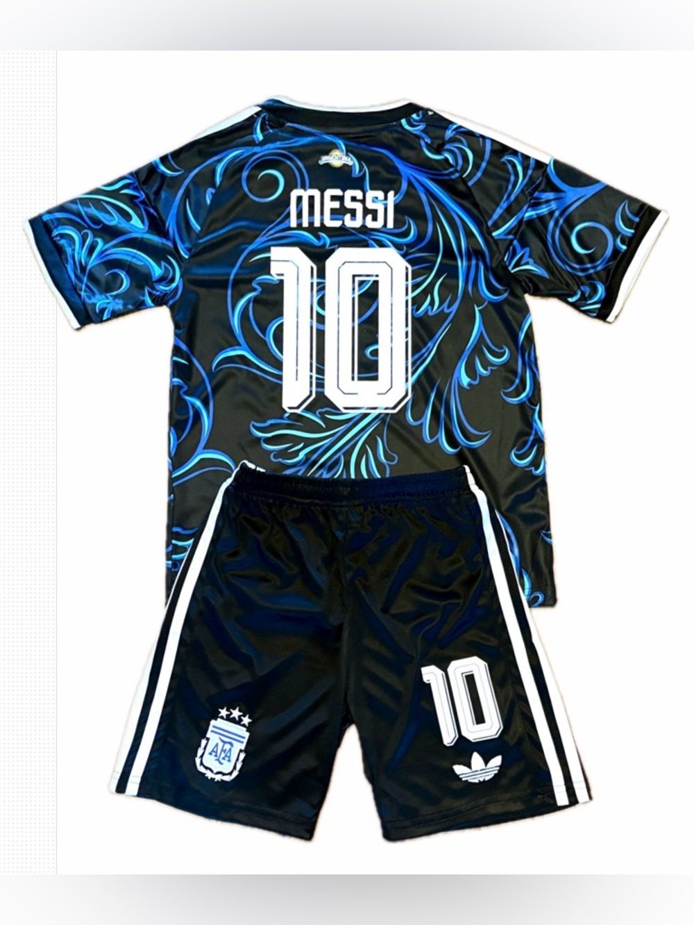 Lionel Messi Argentina ADIDAS Youth Soccer Jersey Set Shorts+Jersey Ships Fast - Picture 2 of 3